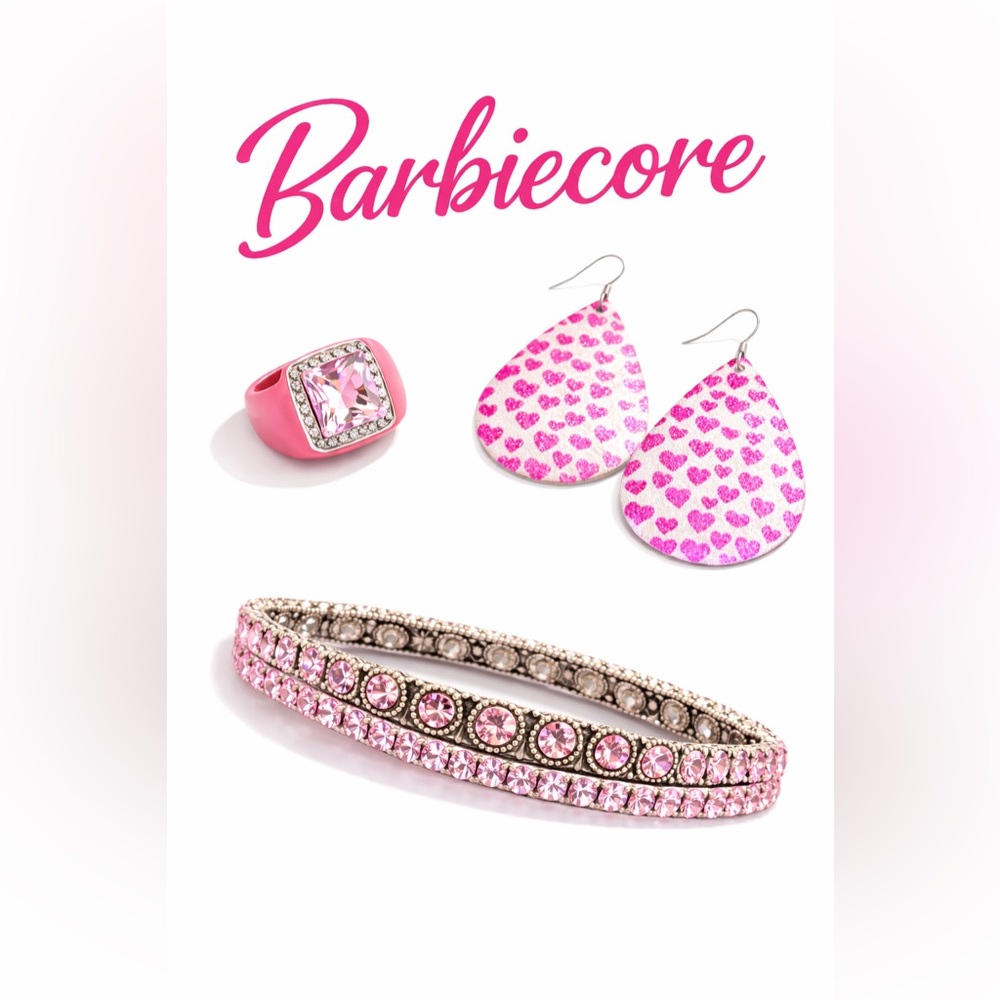 Barbiecore Pink Glam Jewelry Set Bundle